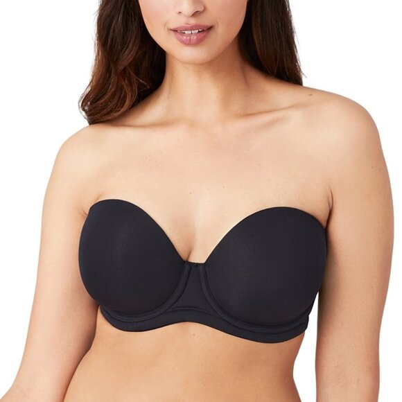 Wacoal Red Carpet Convertible Strapless Full Figure Underwire Bra 32DDD BLACK - Picture 2 of 11